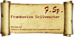 Frankovics Szilveszter névjegykártya