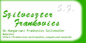 szilveszter frankovics business card